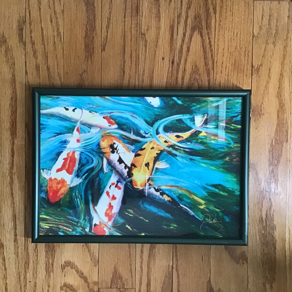 Vintage koi fish painting